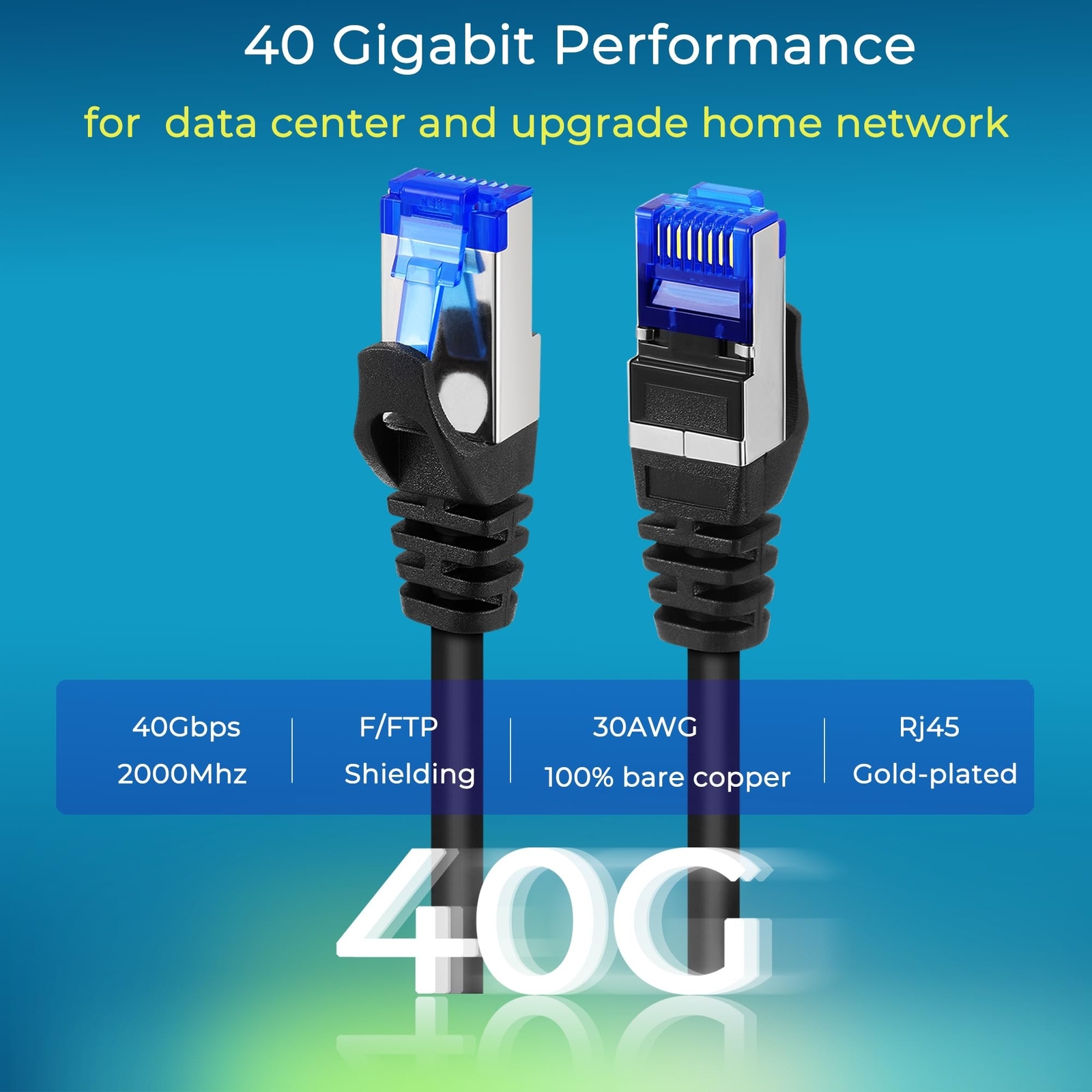 Rapink Patch Cables Cat8 0.5ft 24 Pack Slim, Cat8 Ethernet Patch Cable 40G Su…