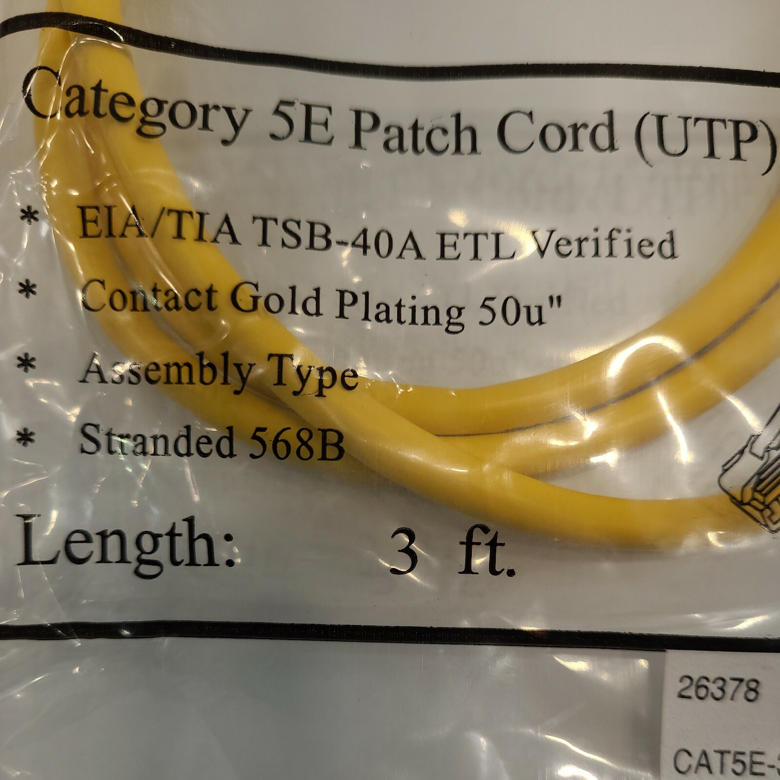 SET OF 10 CABELEXPRESS CAT 5e Patch CORD UTP YELLOW 3 FT CAT5e 350Mhz RoHS