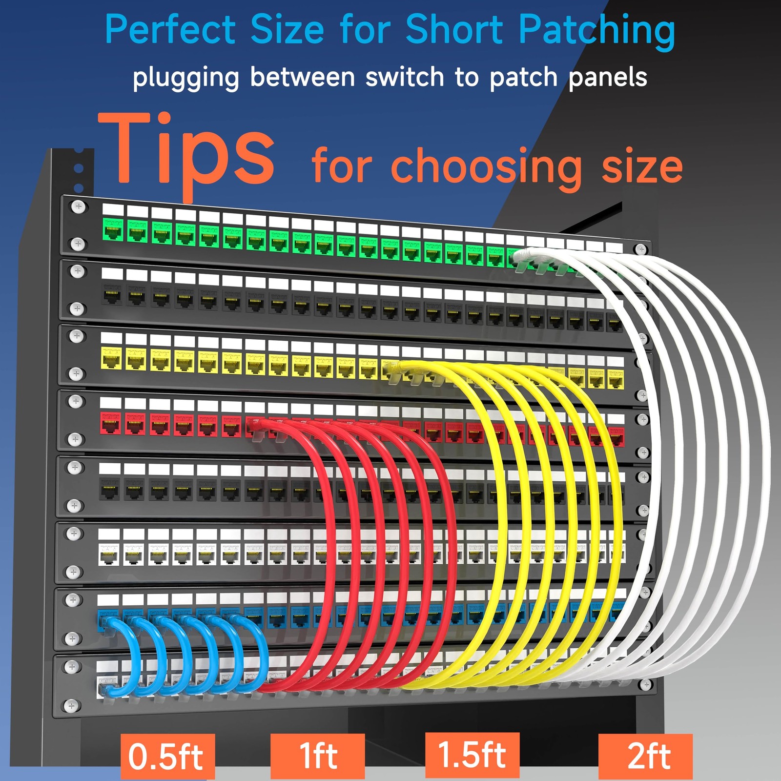 Cat6 10G Ethernet Network Patch Cables Snagless Black 1 ft 10 Pack Set