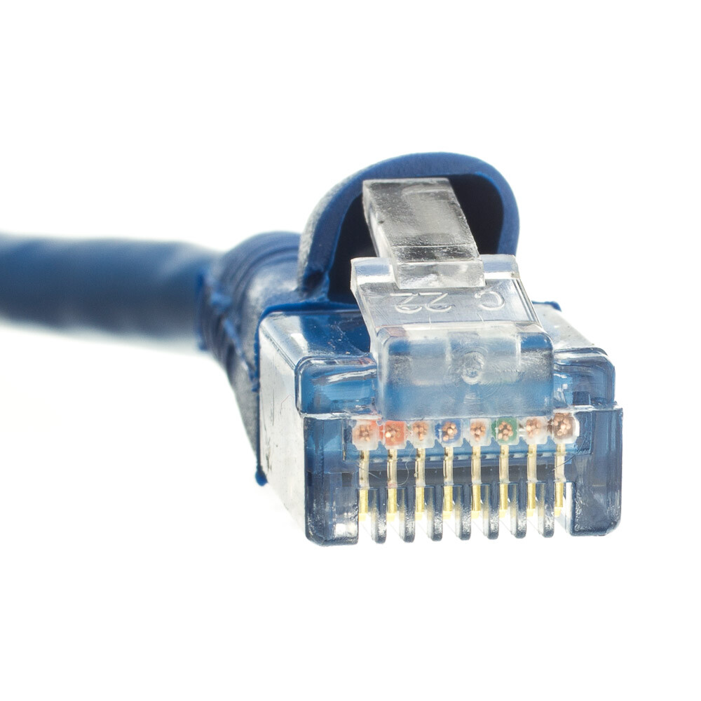 LOT of 50 Cables Snagless 1 Foot Cat5e Blue Network Ethernet Patch Cable