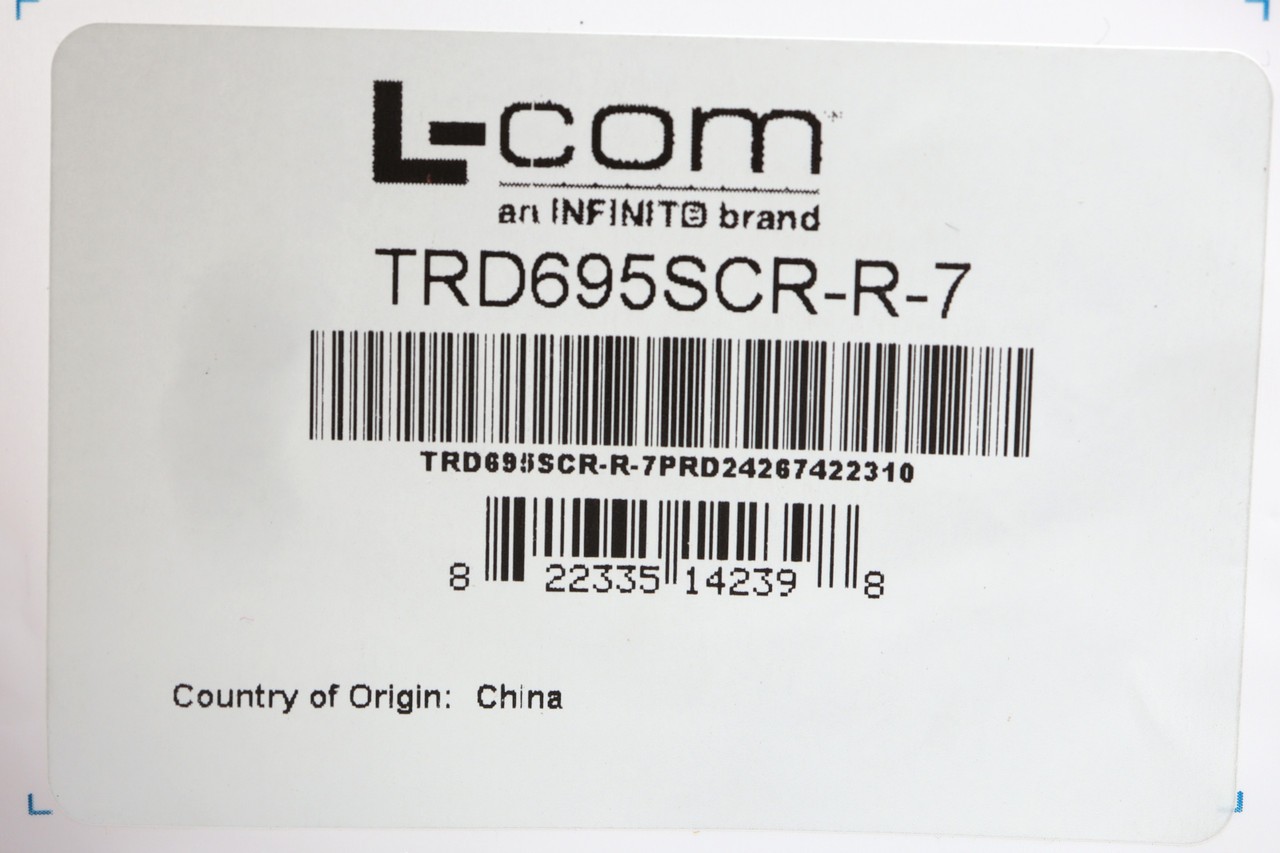 L-Com TRD695SCR-R-7 Shielded Cat 6 Cable, RJ45 / RJ45 PVC Jacket, Red, 7ft