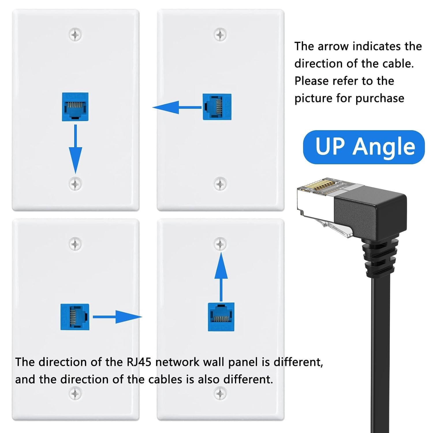 1 Pack Black 20ft 90 Degree Right Angle Flat Cat6 Ethernet Patch Cable