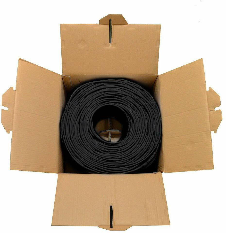 CAT6 700FT UTP CABLE SOLID 23 AWG LAN NETWORK ETHERNET BULK WIRE 550MHz BLACK