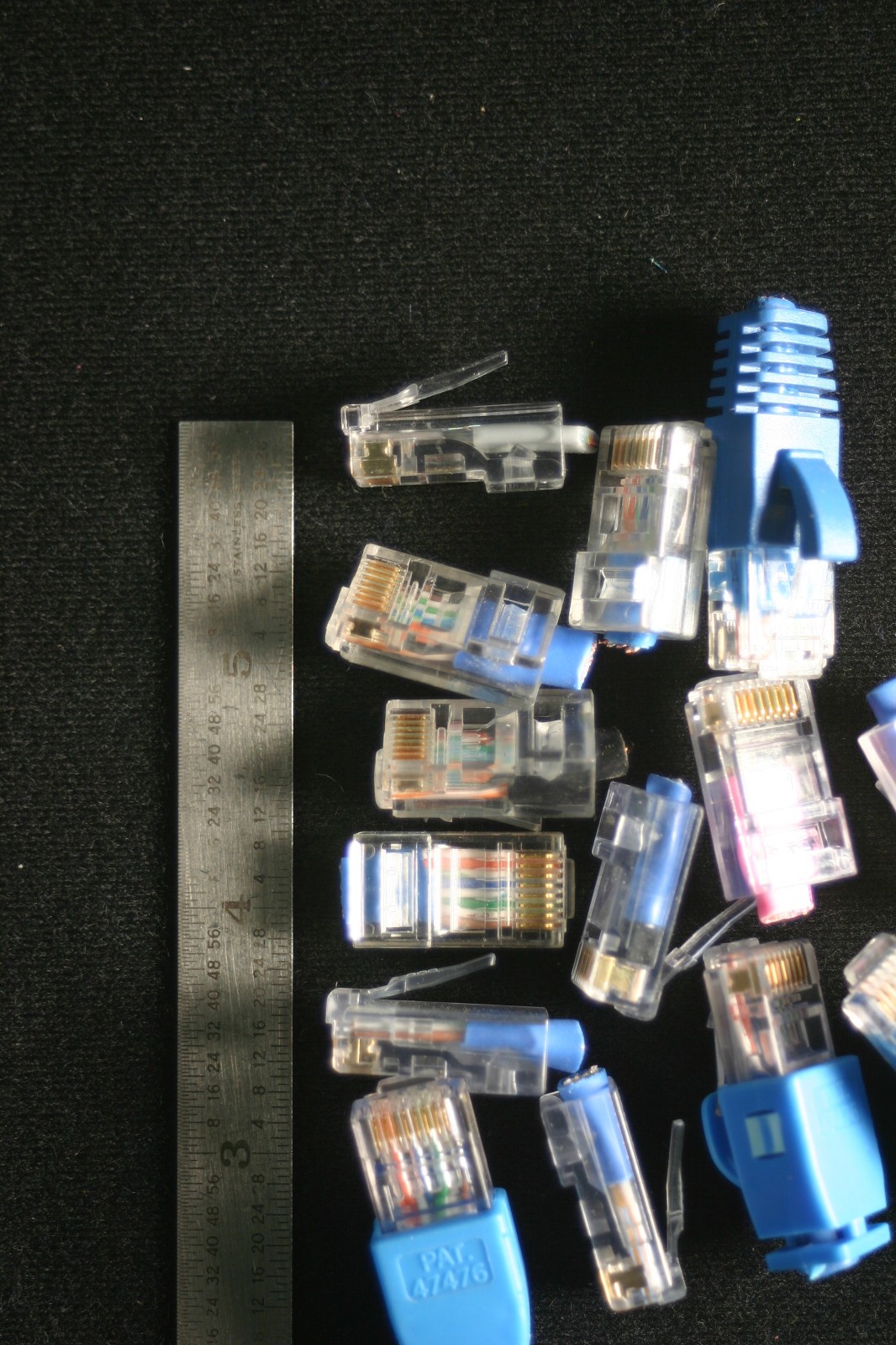 Gold scrap RJ45 network data connectors 15 pounds used electronics