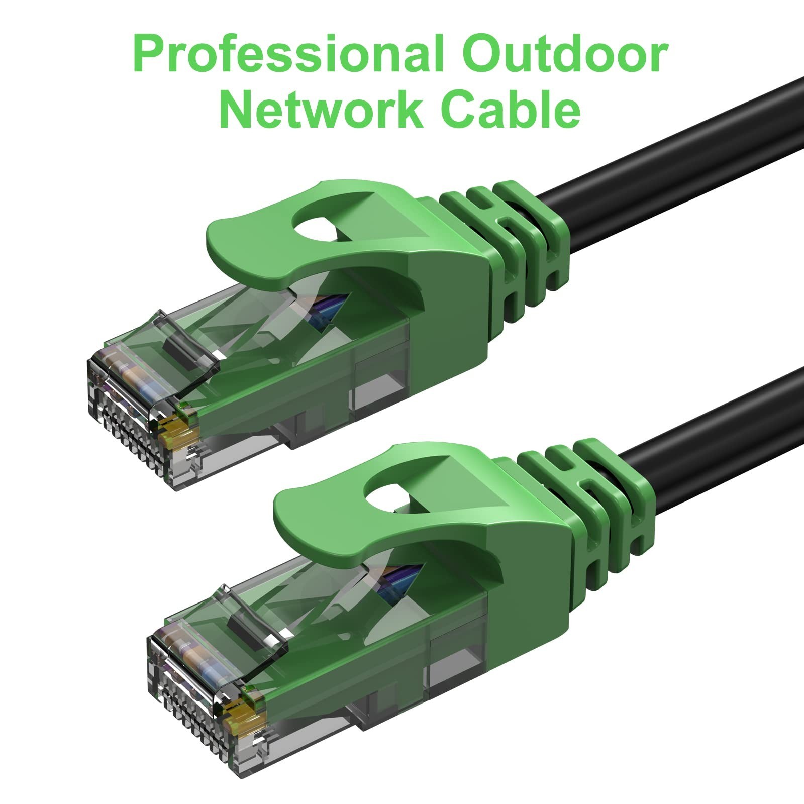 150FT Heavy Duty Cat6 Outdoor Ethernet Cable – Direct Burial, 24AWG, PoE Ready,