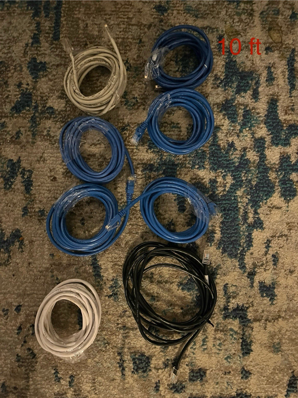 Ethernet Cable Lot 12 Piece Different Size See Description