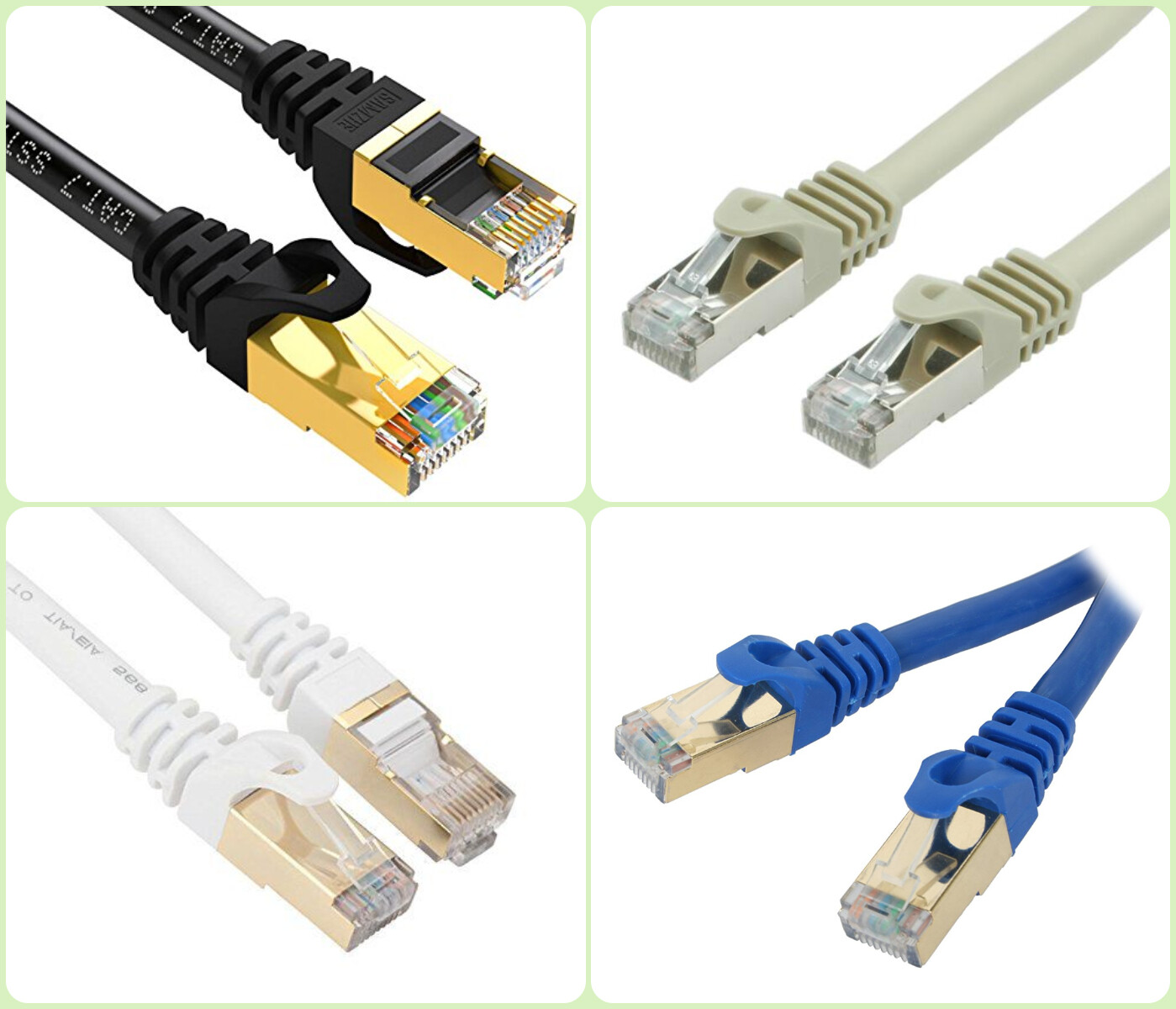 CAT7 Gold Plated Shielded Ethernet RJ45 Patch Cable Cord Network U/FTP LAN Lot