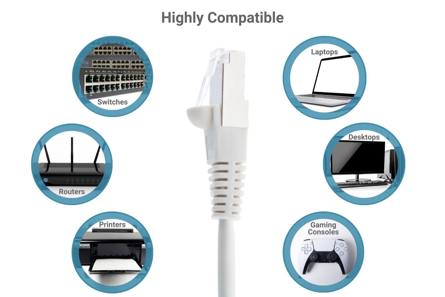 CAT5e Shielded Ethernet Patch Cable, Snagless, 150 Foot – Lifetime Warranty