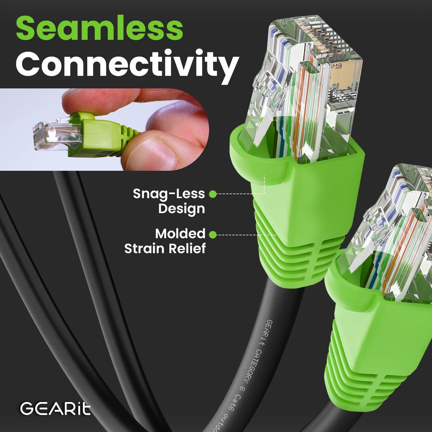 Rj45 Cat6 Ethernet Patch Cable 10gpbs Transfer Speed Goldplated Connectors Coppe