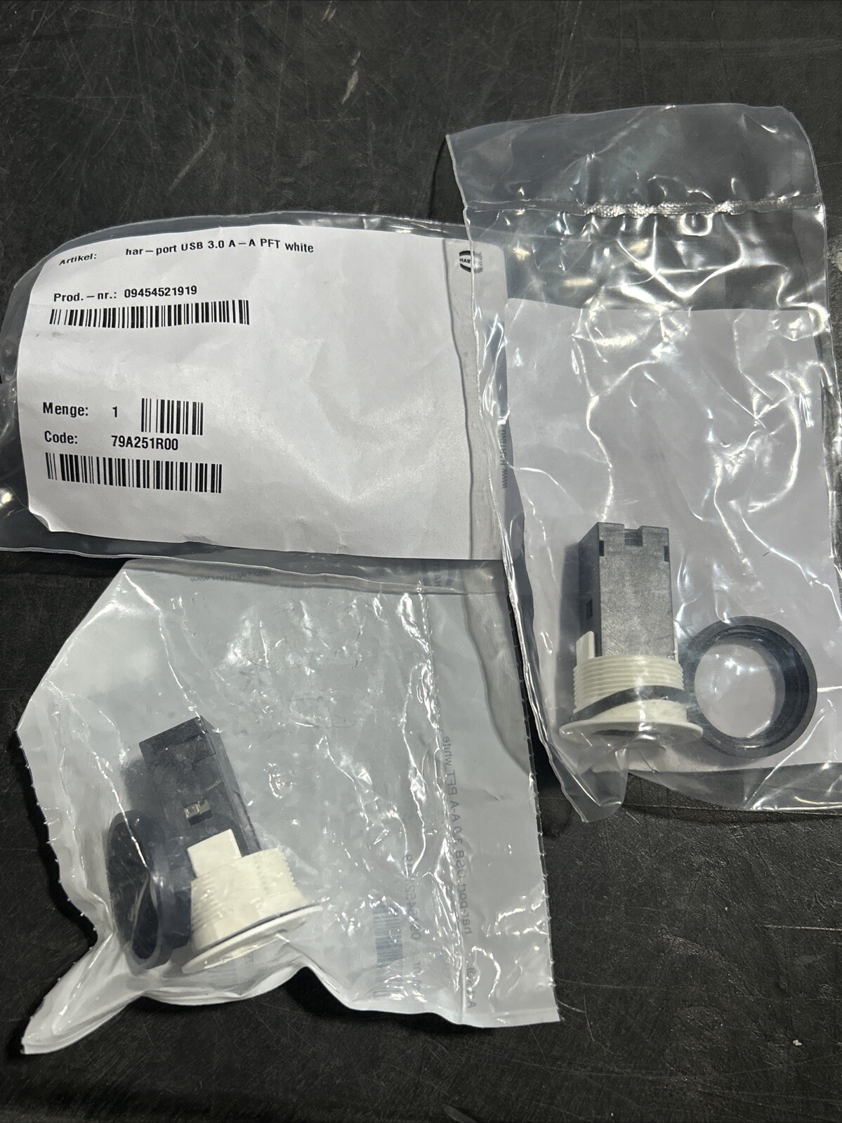 Harting 0945421919 Har-Port USB 3.0 A – A PFT White (Pack of 3) *NEW*