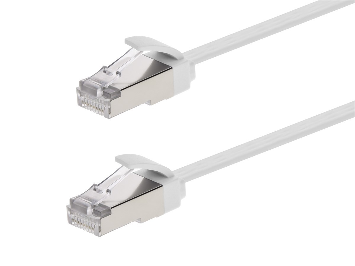 Monoprice Cat6A Ethernet Patch Cable – Slim, Flat, U/FTP, 32AWG, Molded Boot,