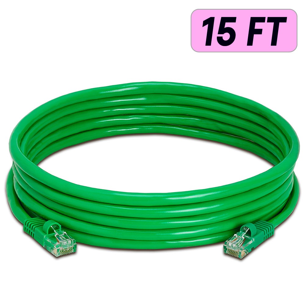 20 PACK Cat5e Cable Green Cat 5 Patch Cord Ethernet RJ45 Connectors LAN Wire