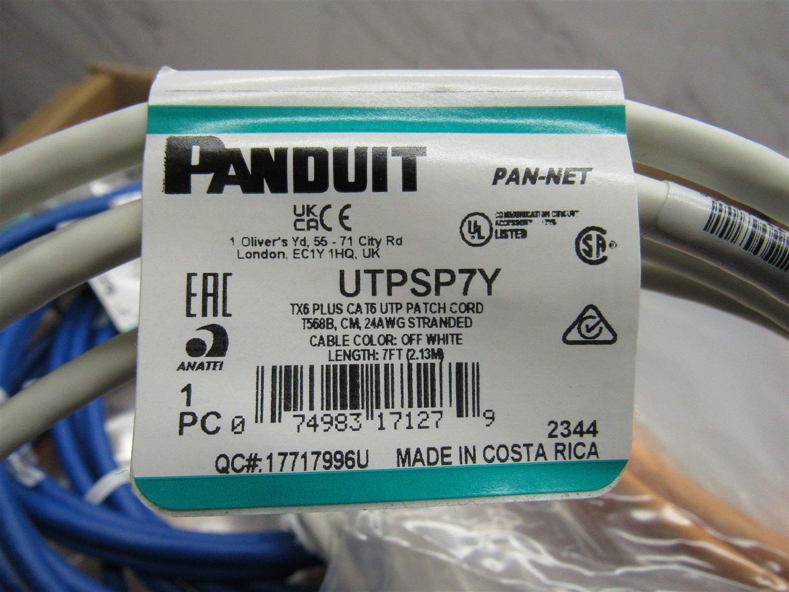 100 LOT NEW Panduit 7ft CAT6 Mixed Color Patch Cable RJ-45 UTPSP7ORY UTPSP7Y