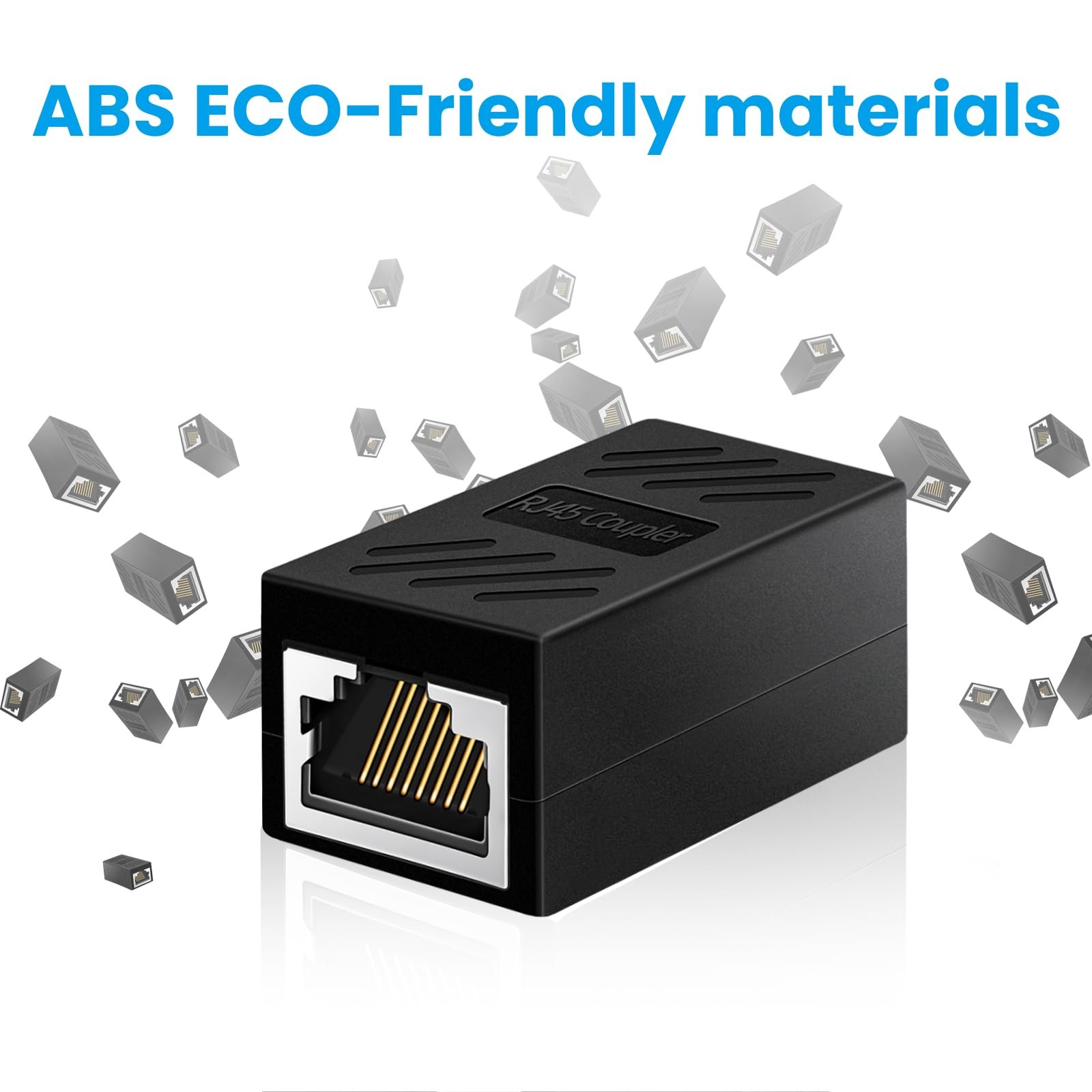 ANPKEC RJ45 Coupler, Ethernet Coupler-Female to Female Internet Network black