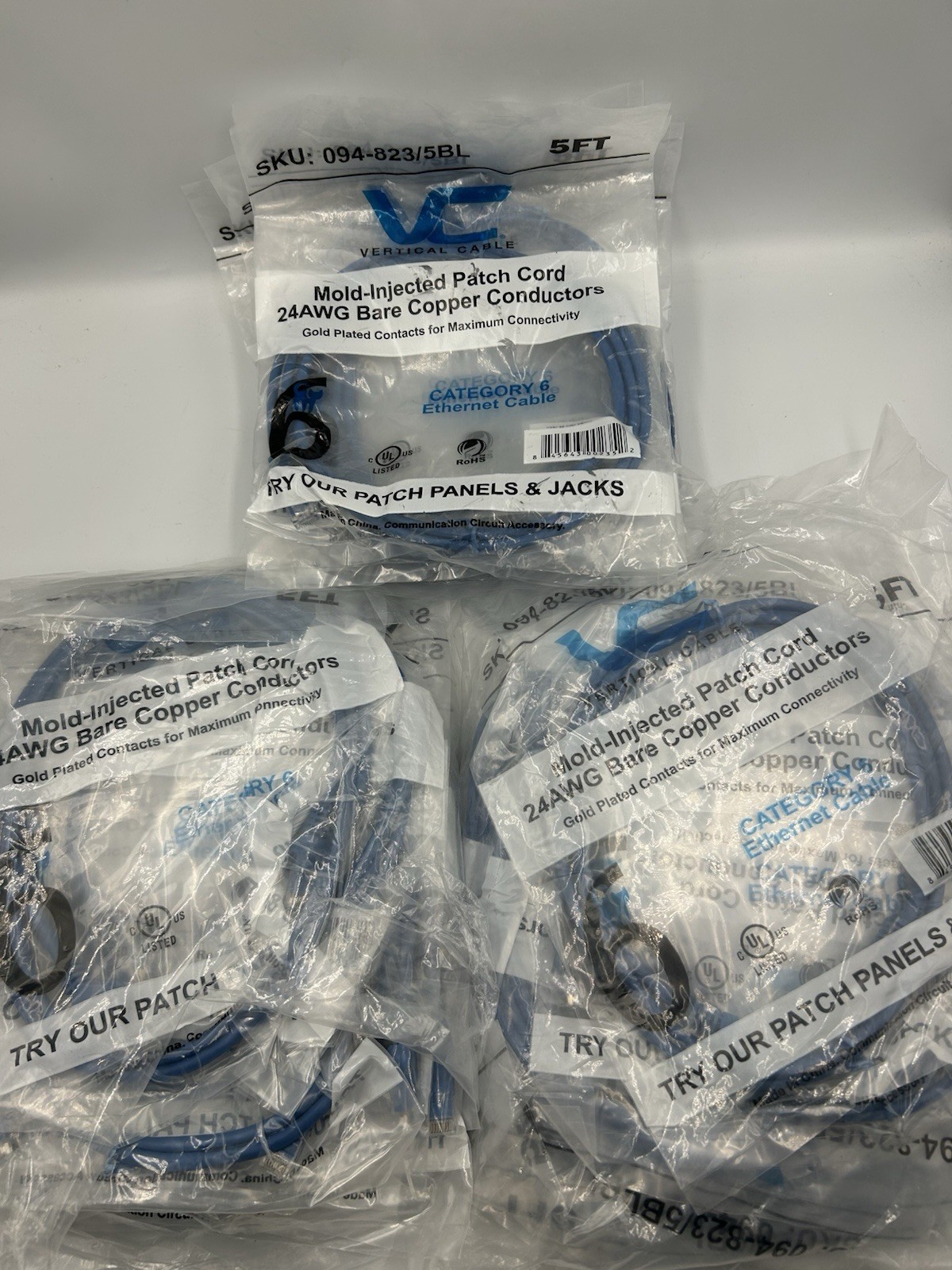 Lot of 25 – Cat6 Shielded SSTP Ethernet Booted Patch Cable 5ft
