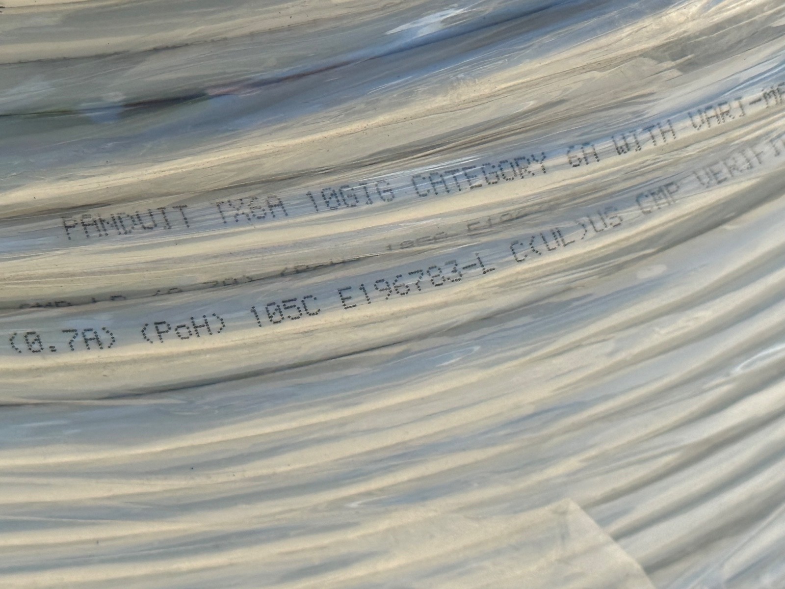 Panduit TX6A 10G Vari-Matrix, Plenum U/UTP, CMP Cat 6A, 4/23 AWG, WHITE – 1000Ft