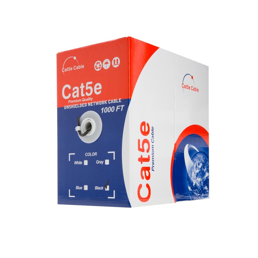 PLENUM 1000ft CAT5e CAT6 UTP CMP Bulk Ethernet Cable Solid Network Wire LAN CAT5