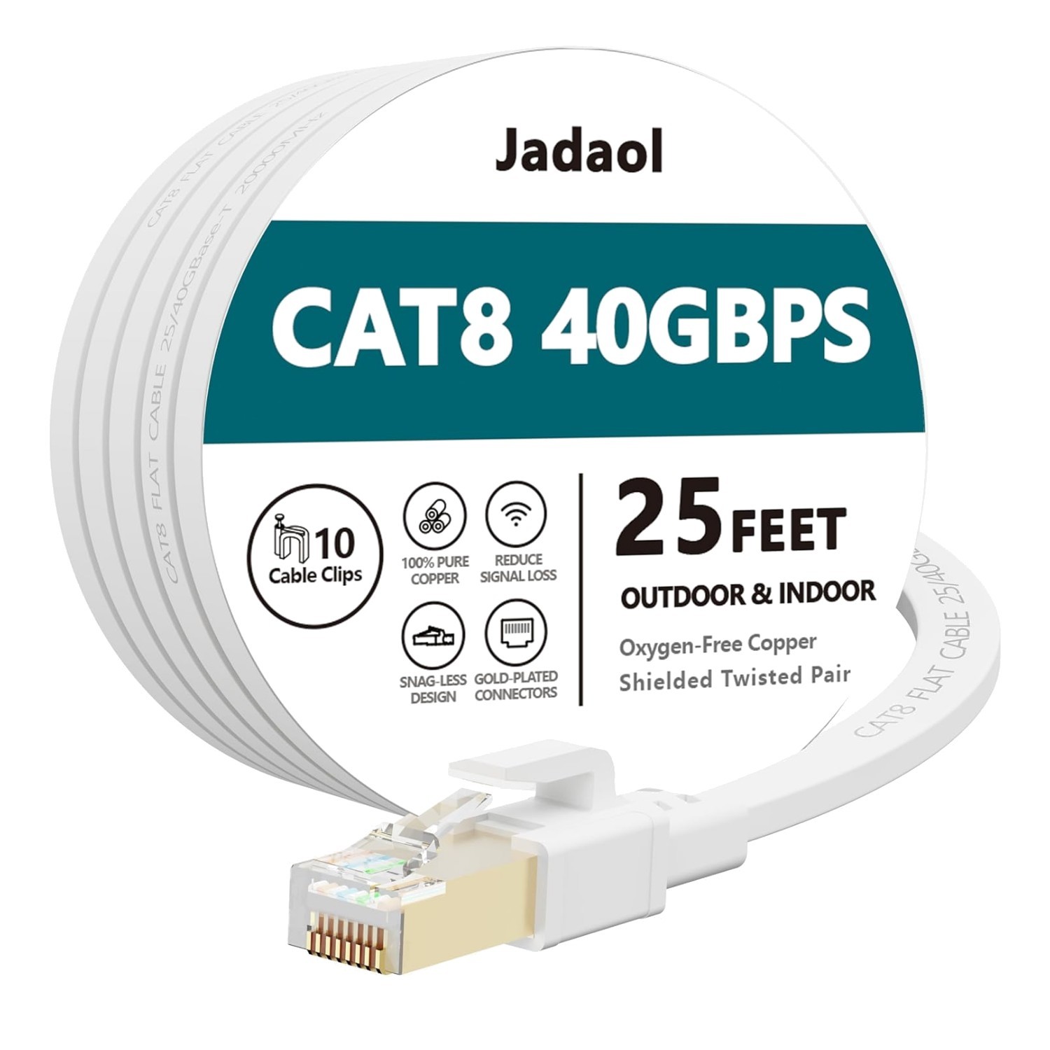 25 ft Cat 8 Ethernet Cable – 40Gbps Bandwidth for Superior Streaming and Gaming
