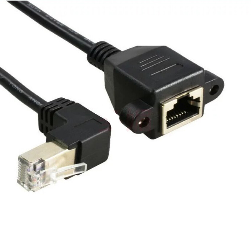 RJ45 Ethernet Extension Cable Male to Female Network Lead Cat5 With Panel Mount