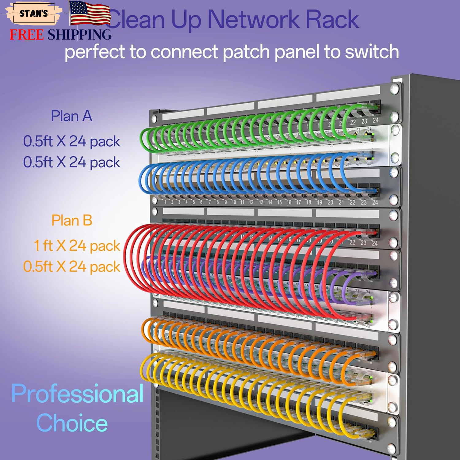 Cat6a Patch Cables 0.5ft (24 Pack) Slim Cat6 Ethernet Patch Cable Pure Copper…