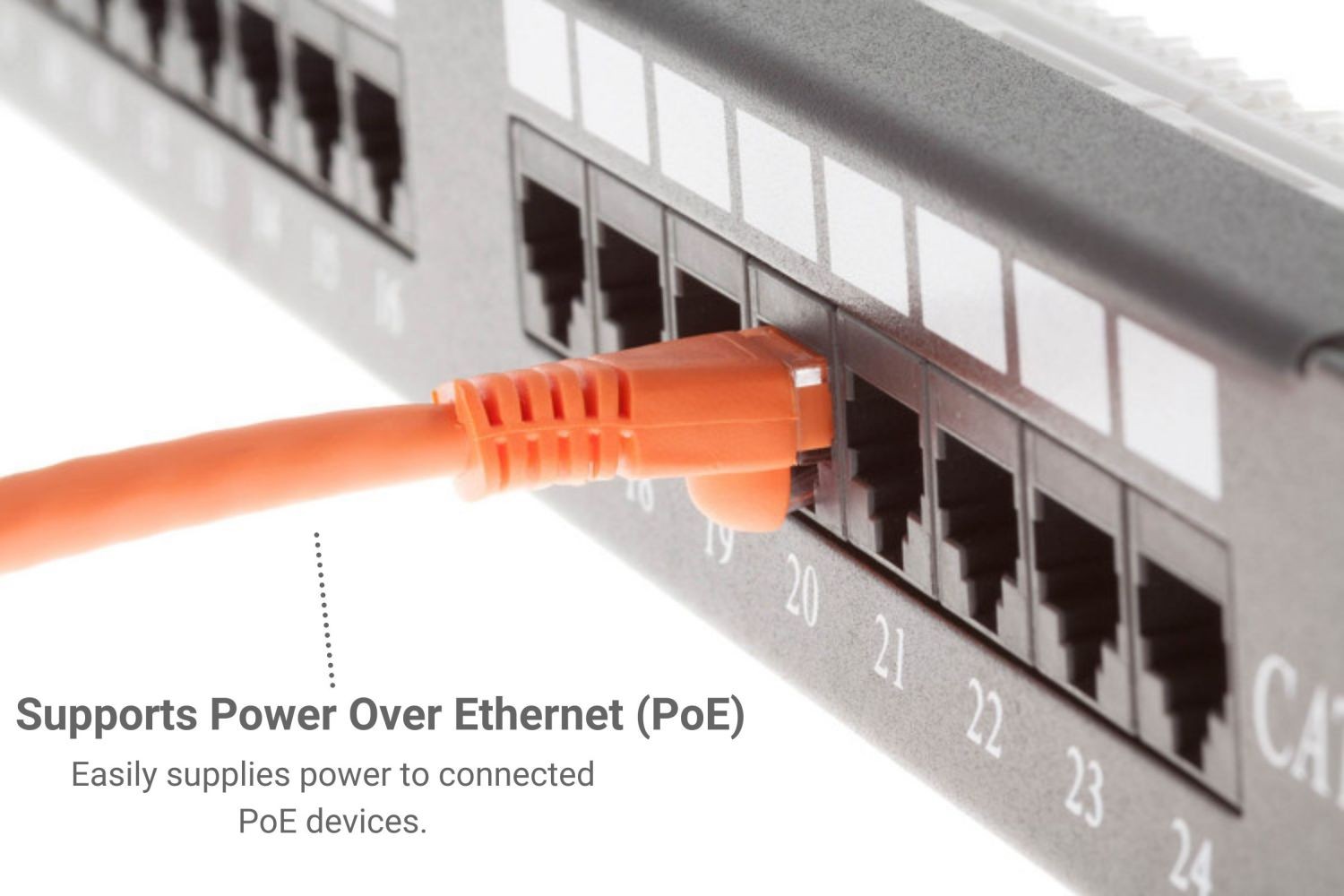 CAT6A Ethernet Patch Cable, Snagless, 1′, Orange – Lifetime Warranty