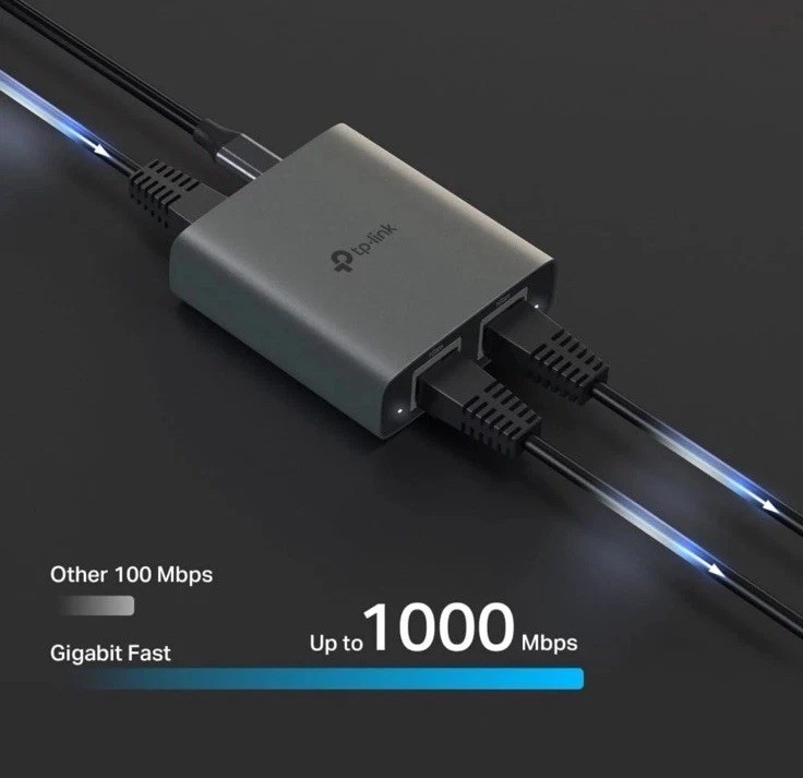 Tp-Link EH210 Ethernet Splitter,1 to 2 Gigabit Network Switch,1000Mbps High-Spee