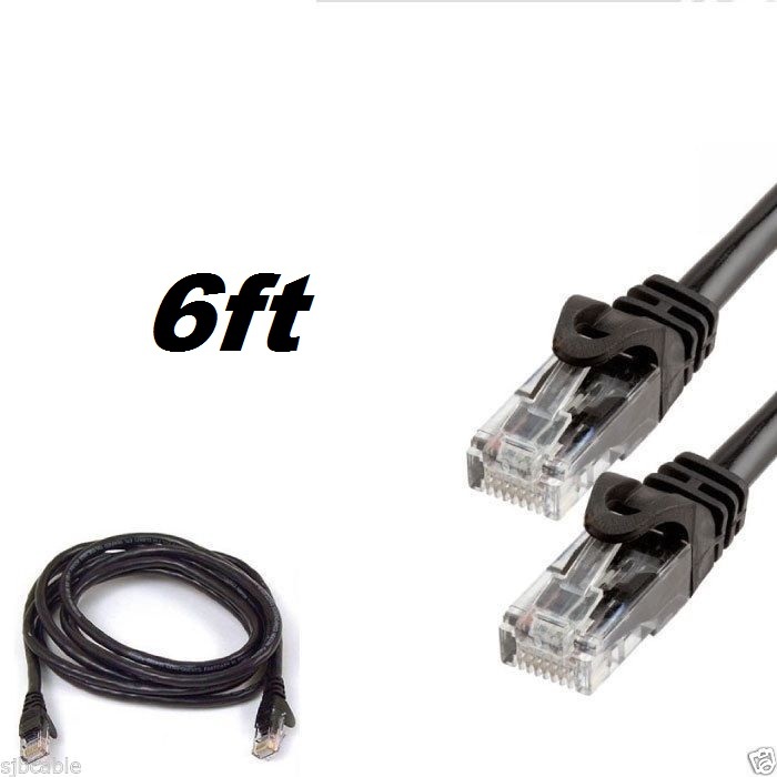 Cat 6 CAT6 Patch Cord Cable 500mhz Ethernet Internet Network LAN RJ45 UTP BLACK