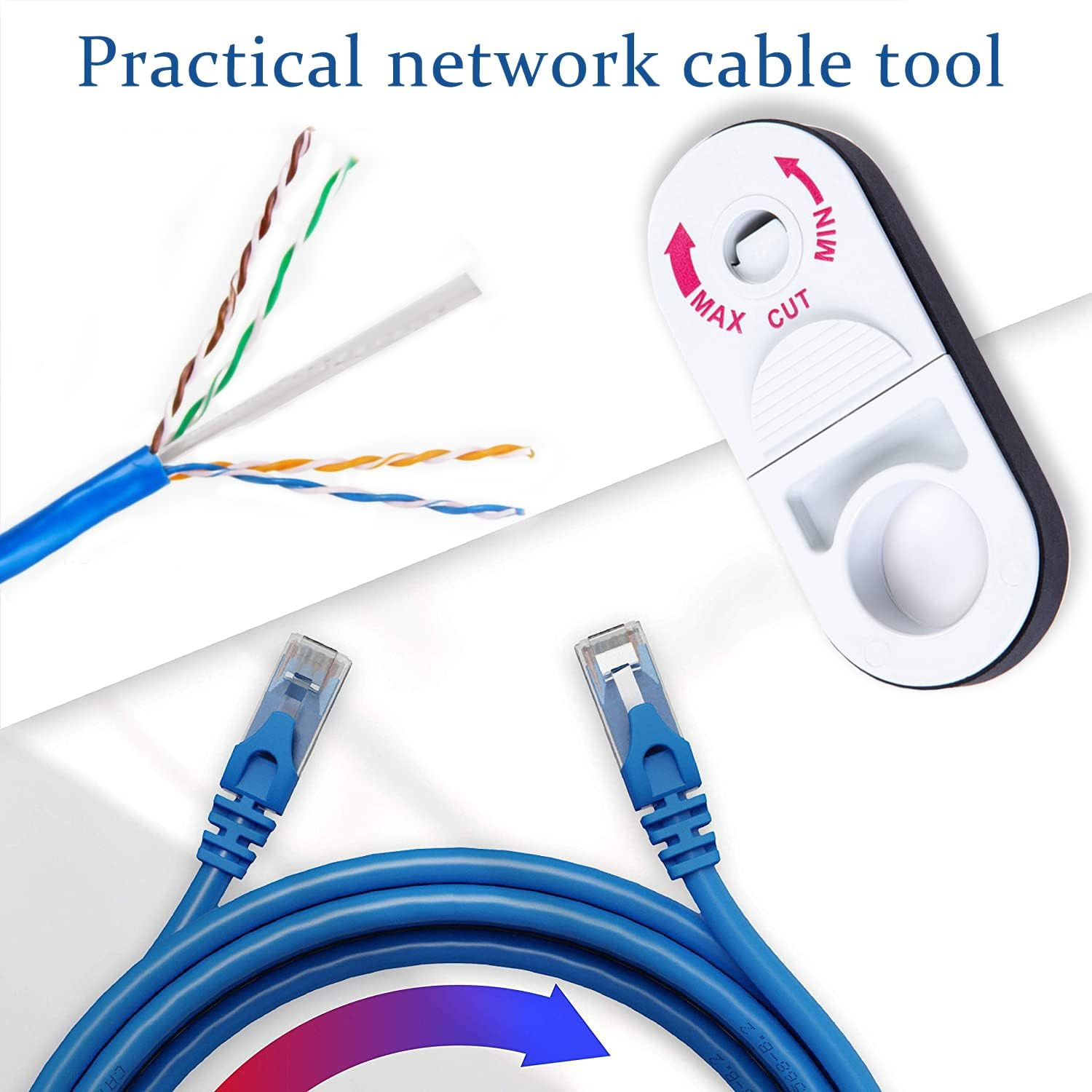 Universal Network Cable Stripping Tool Cat5e Cat6 Cat7 Cat8 Coaxial Wire Cutter