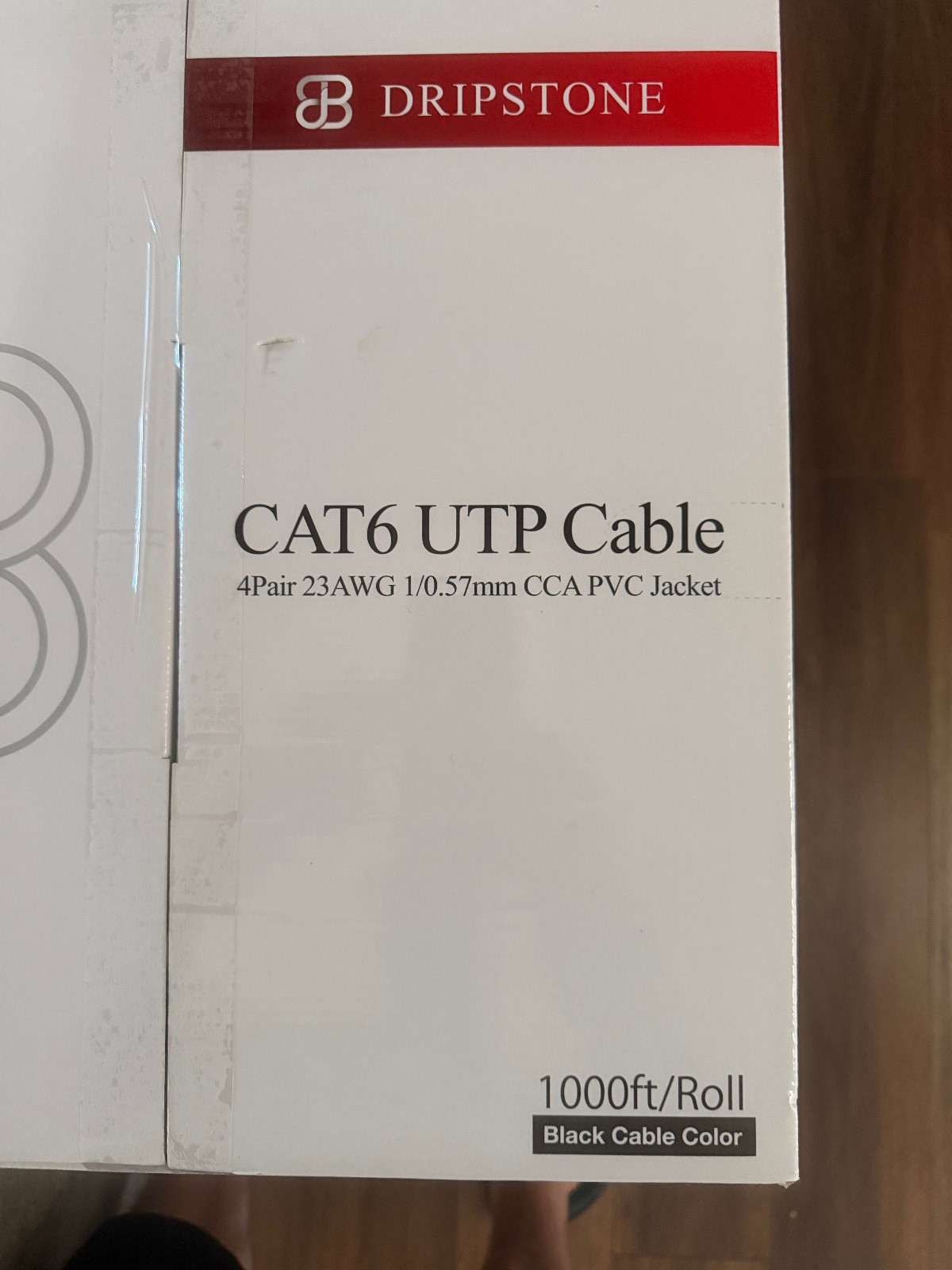 Dripstone CAT6 UTP Cable 4Pair 23AWG 1/0.57mm CCA PVC Jacket 1000 Feet