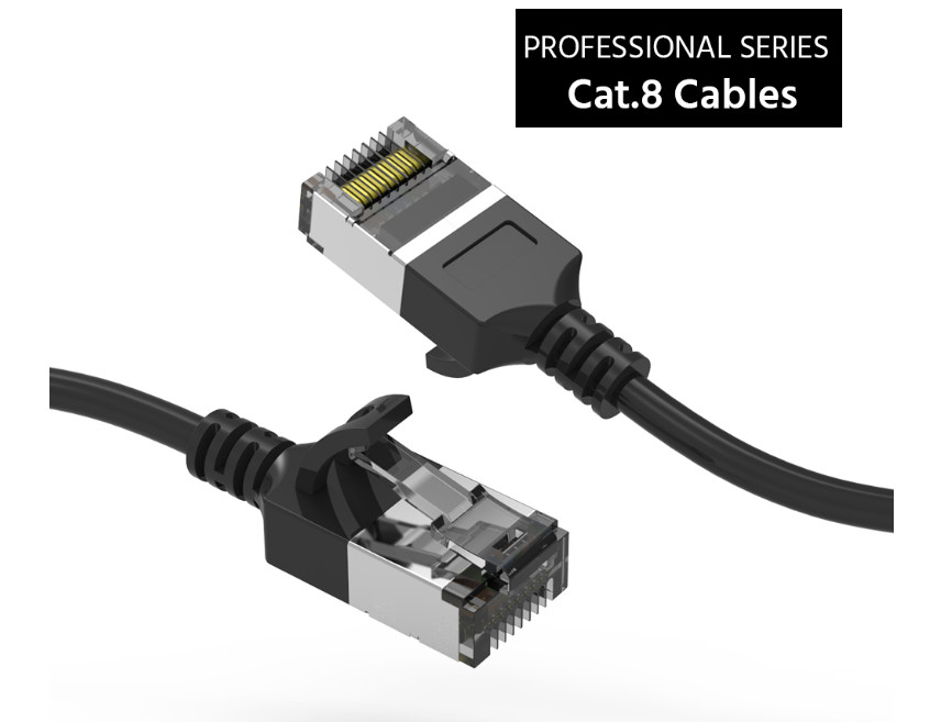 Slim Cat.8 U/FTP Shield Ethernet Network Cable 1ft, 2ft, 3ft, 5ft, 7ft 10ft lot