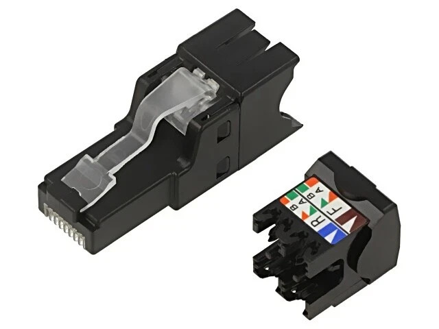 5 Pack – Panduit FP6X88MTG RJ45 Cat 6A UTP Field Term Plug 22-26 AWG