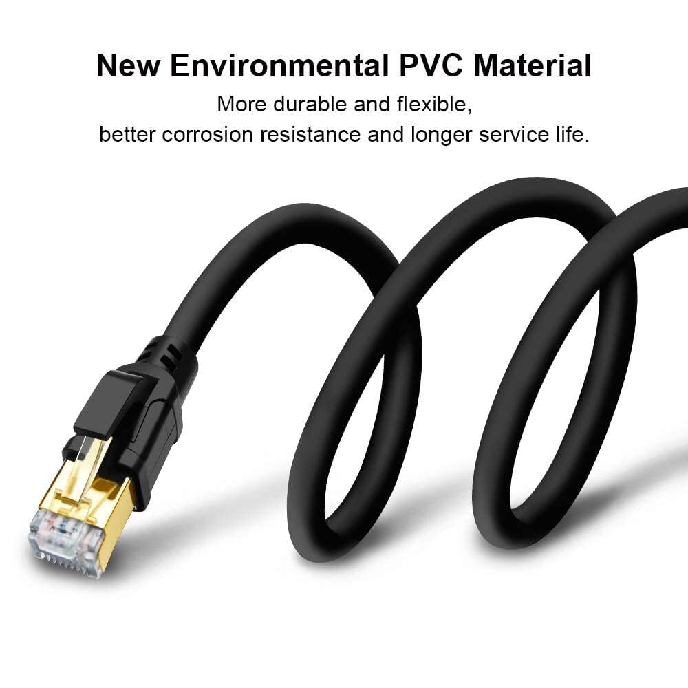 Cat8 Ethernet Cable 10ft High Speed 40gbps 2000mhz Internet Network Lan 26awg Sh