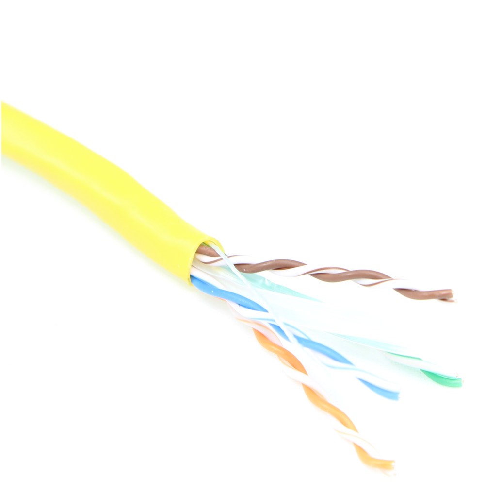 1000ft CAT6E Bulk Network Cable UTP/CMR 550MHz Unshielded Solid Yellow