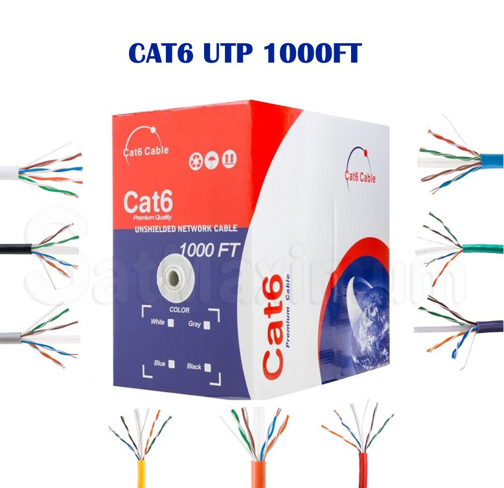 CAT6 1000ft UTP Solid Ethernet Cable 23AWG CCA Network LAN Bulk Wire RJ45 LOT