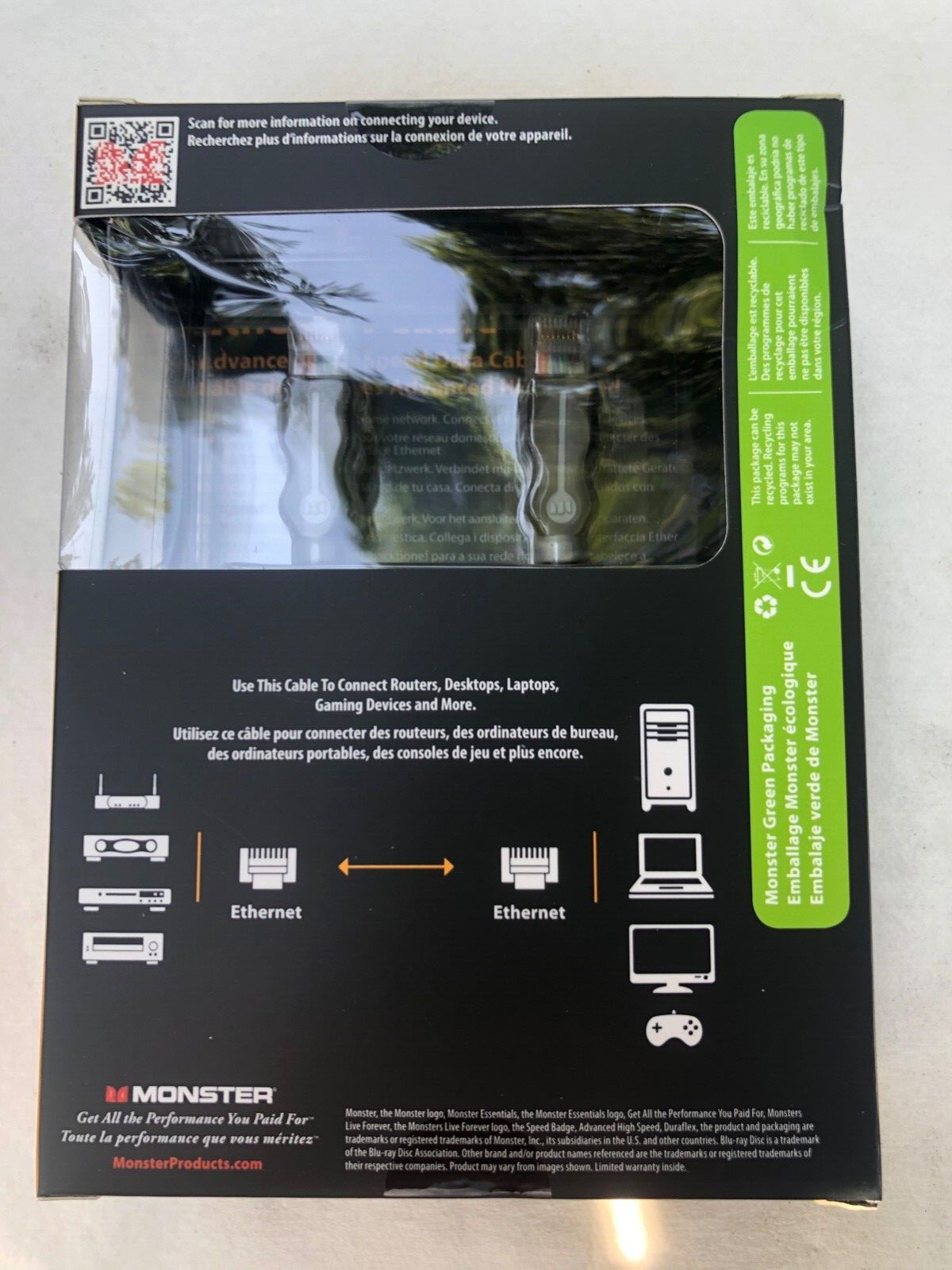 Monster Ethernet Cable – Advanced High Speed Data Cable – 3 Meter/9.84 Feet NEW