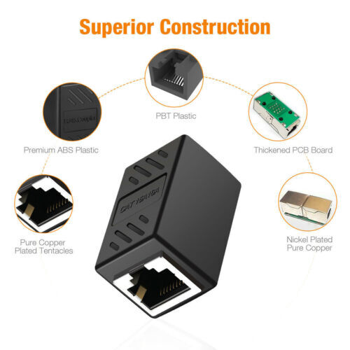 RJ45 Inline Coupler Cat7 Cat6 Cat5e Cat5 Ethernet LAN Network Cable Adapter Lot
