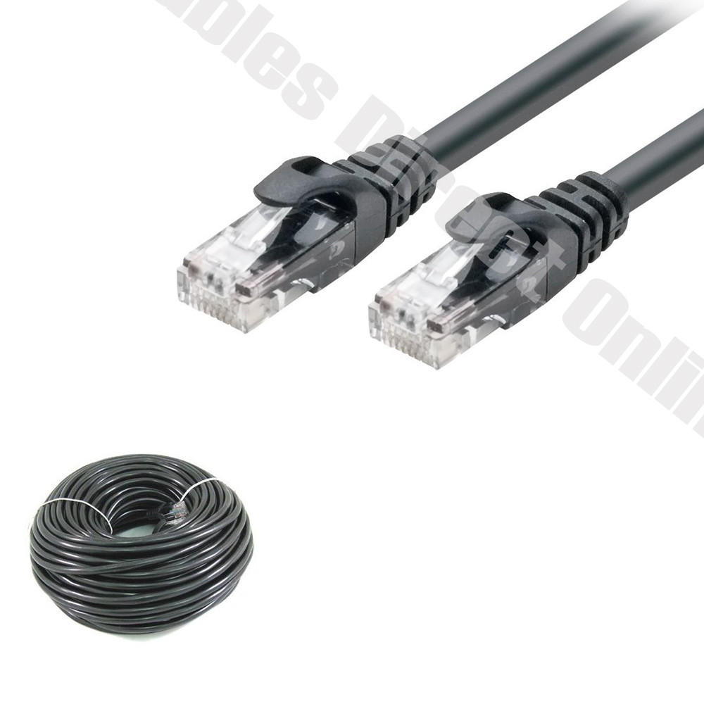 CAT6 Patch Cable BLACK Ethernet LAN Modem Wire 10ft 20ft 50ft 100ft 200ft lot