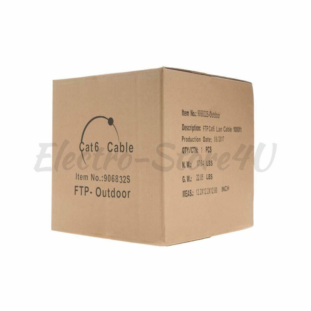 Cat6 Outdoor Ethernet Bulk Cable 500ft 1000ft 23AWG UTP FTP Direct Burial Solid