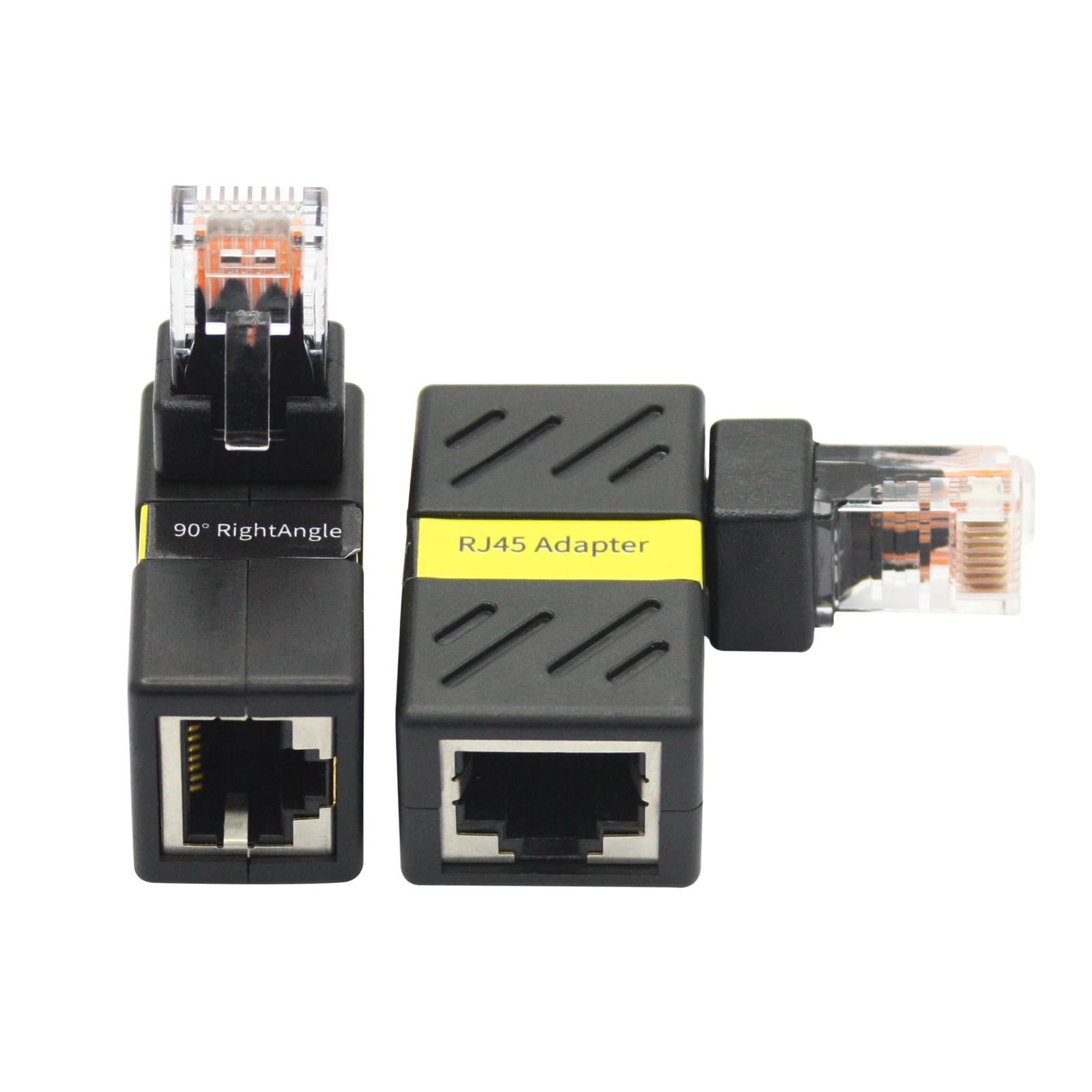 Cat6 Ethernet Extender Adapter 180 Rotatable RJ45 Male To Female Coupler 2 PCS