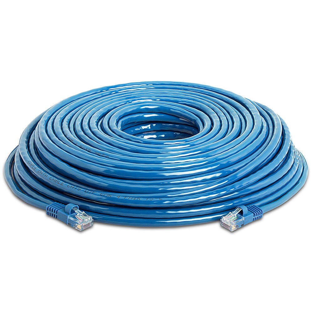 100 FT Cat5e Patch Cord CAT5e Cable LAN Ethernet RJ45 Connector Internet Wire