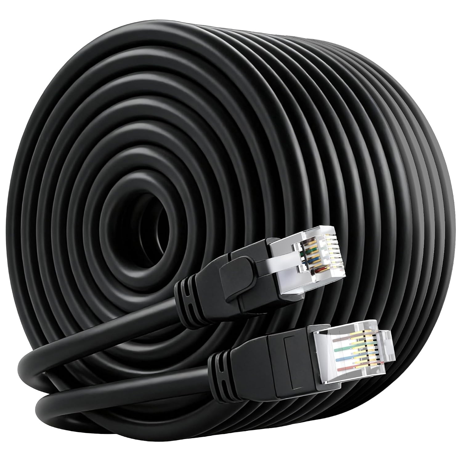 FTP Shielded Cat 6 Outdoor Ethernet Cable 150 FT, 10Gbps 550Mhz 23AWG OFC Pure