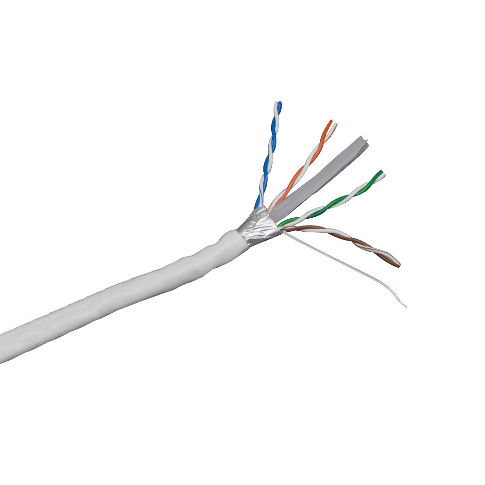 CAT6 1000FT ETHERNET CABLE Solid Bare Copper White 23AWG 4Pair 350MHz ETL Listed