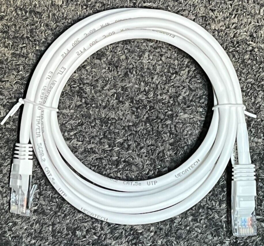 Vega Tech Ethernet Cable 5ft Cat5e RJ-45 ETL Verified TIA/EIA 568B.2 24AWG 4PR