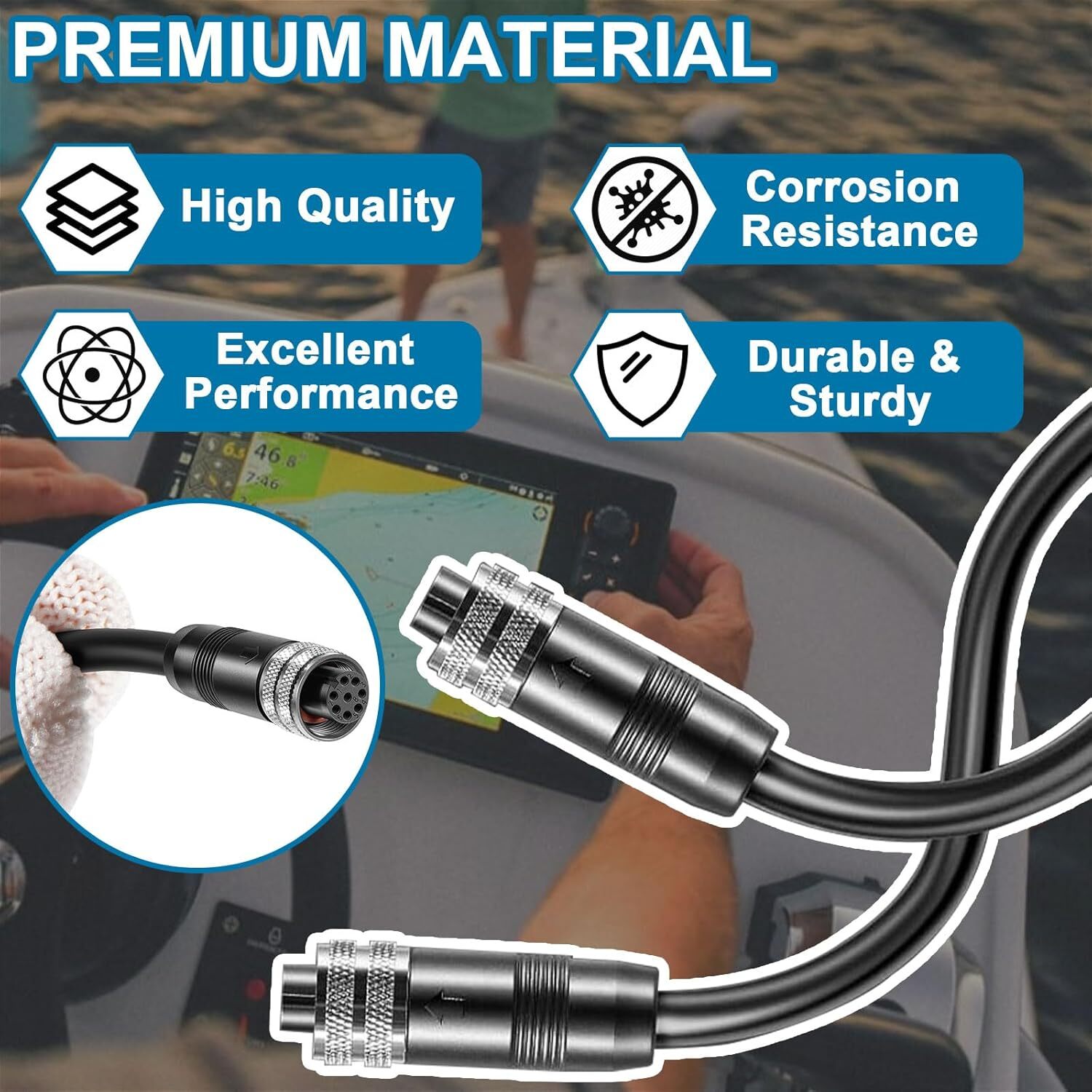 720073-3 20 Feet Ethernet Cable AS EC 20E for Humminbird for Helix, APEX, SOLIX