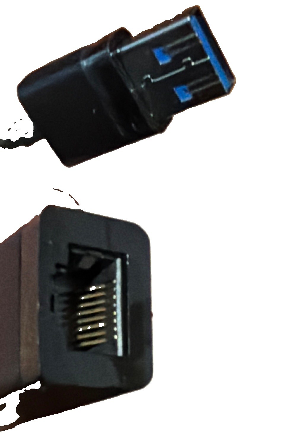 Dell USB 3.0 Type-A Male to RJ-45 Female Ethernet Adapter 6in Black Portable