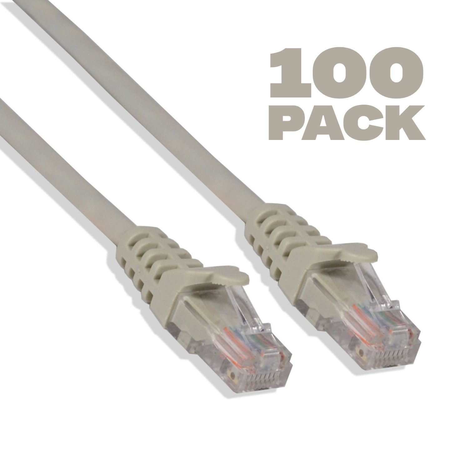 100 Pack – 1ft Cat6 Cable Ethernet LAN Network RJ45 Patch Cord Internet Gray