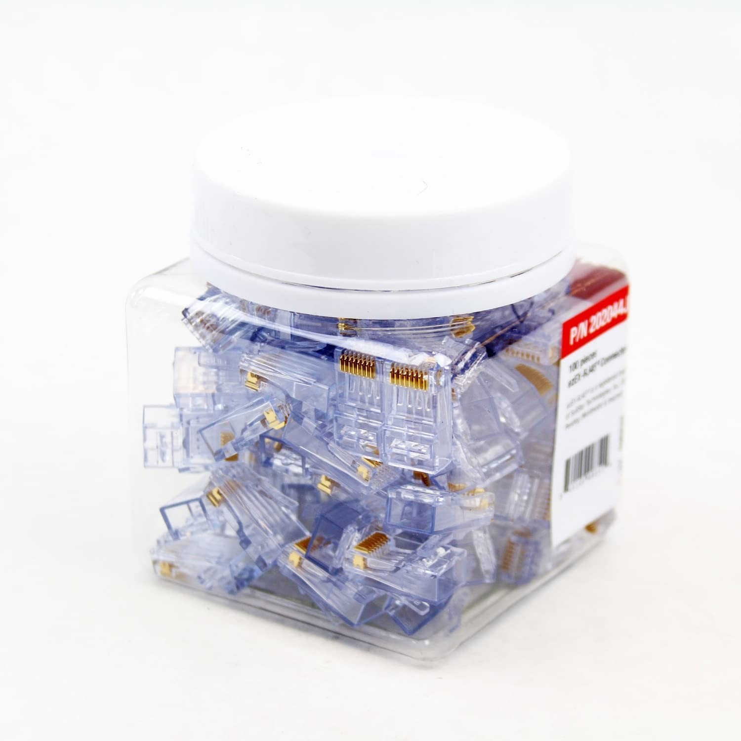 202044J ezEX44 Connector for Ethernet Cable Termination, 100 per Jar