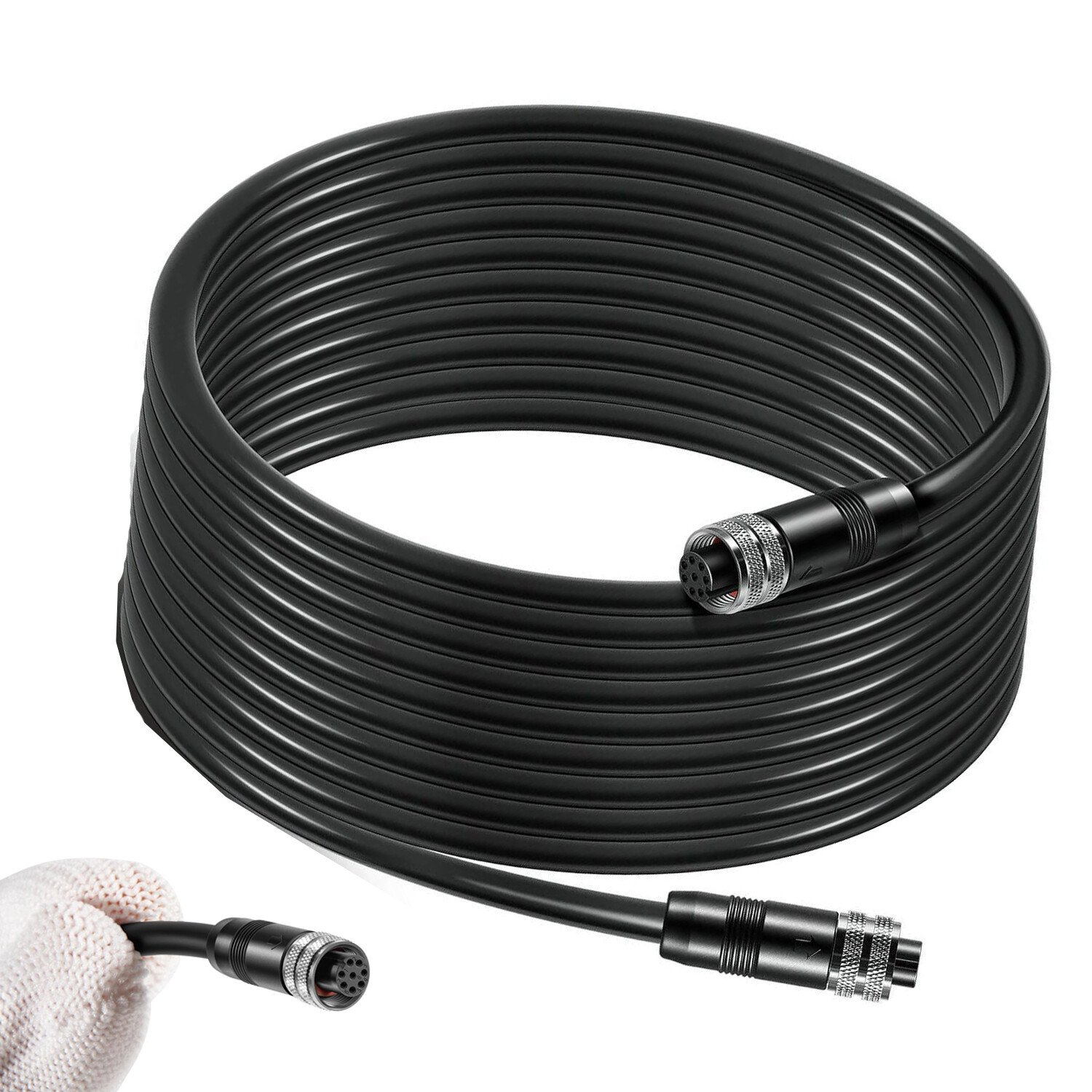 AS EC 20E 8 pin Ethernet Cable 20 Feet for Humminbird APEX, SOLIX, Onix 720073-3