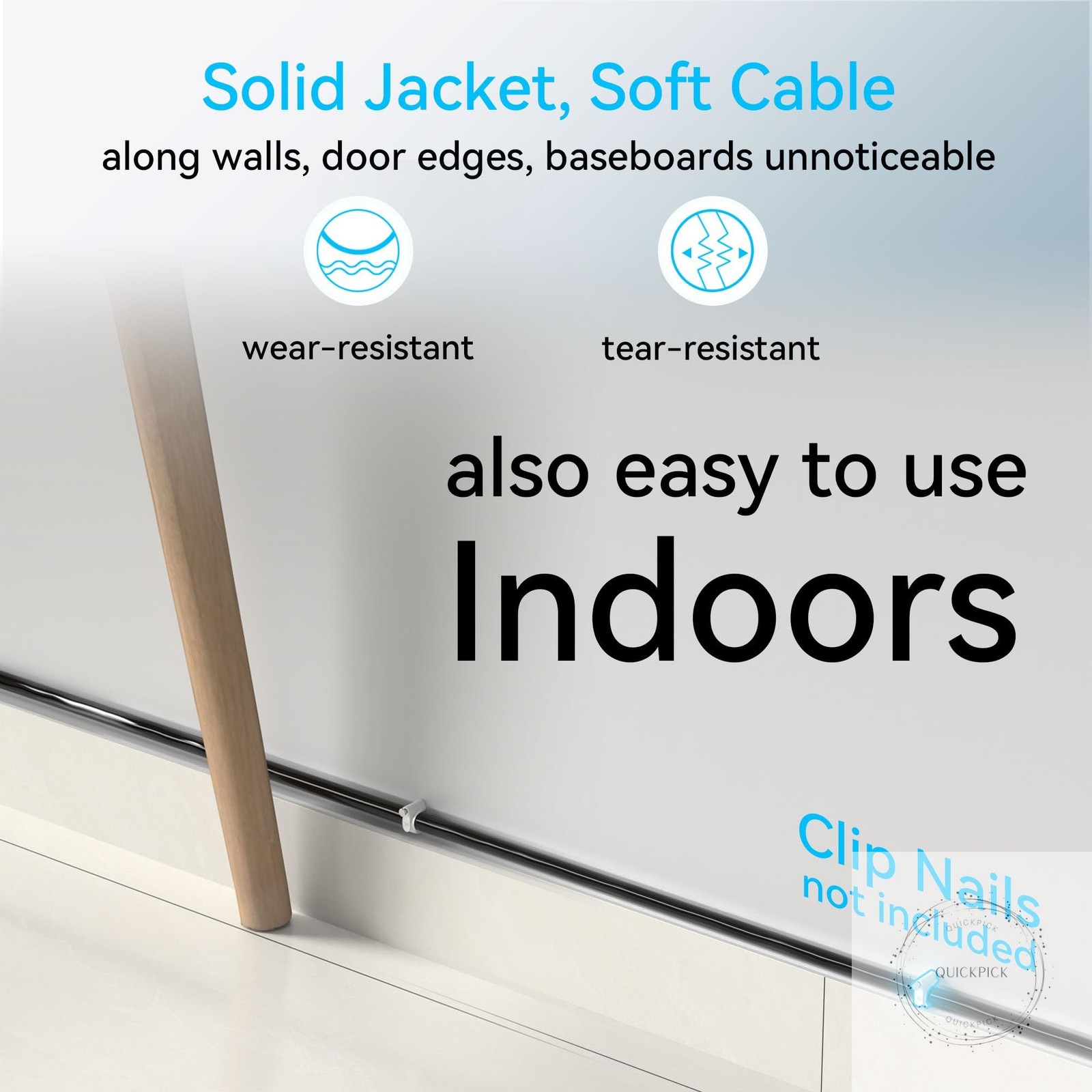 Cat6a Ethernet Cable Slim 100ft Outdoor&Indoor, 28AWG Pure Copper Cat6 Internet