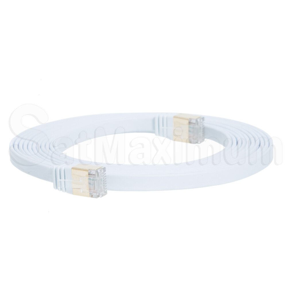 CAT7 Ethernet Cable Flat Patch Cord 10Gbps High Speed Network SHIELDED – LOT